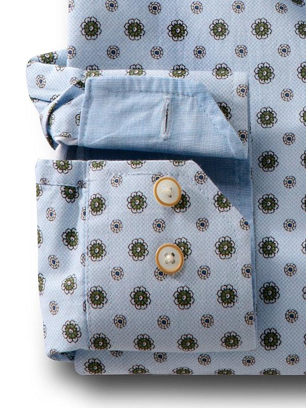 Caprice Sky Printed Full sleeve single cuff   Cotton Shirt
