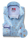Brighton Sky Printed Full Sleeve Tailored Fit Casual Cotton Shirt