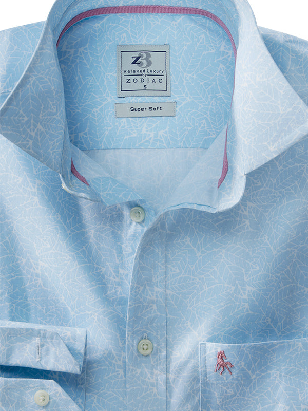 Virgil Sky Printed Full Sleeve Tailored Fit Casual Cotton Shirt