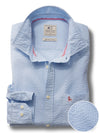 Cristiano Seersucker Sky Solid Full Sleeve Tailored Fit Casual Cotton Shirt