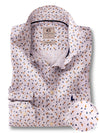 Gerrard Herringbone Sky Printed Full Sleeve Tailored Fit Casual Cotton Shirt
