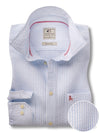 Pasman Seersucker Sky Striped Full Sleeve Tailored Fit Casual Cotton Shirt