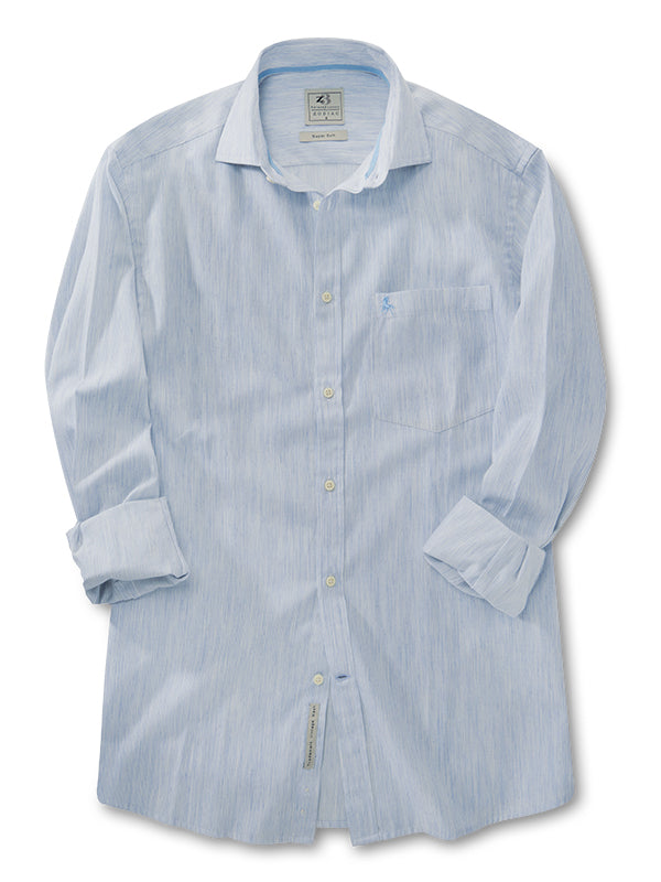 Tabilo Sky Striped Full Sleeve Tailored Fit Casual Blended Shirt