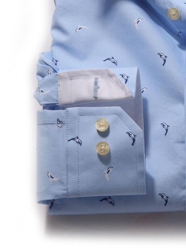Dolphin Sky Printed    Cotton Shirt