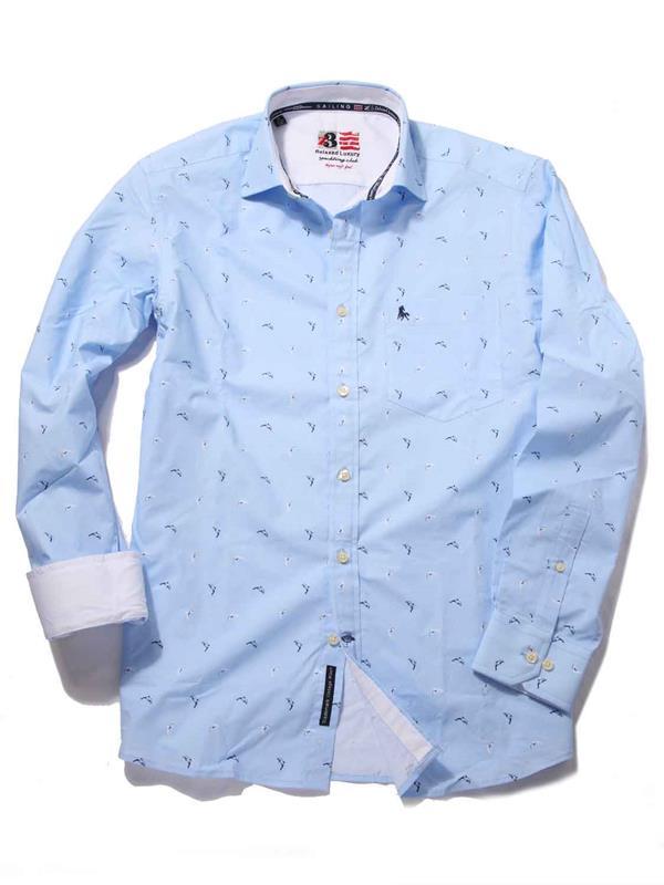 Dolphin Sky Printed    Cotton Shirt