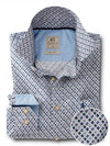 Starfire Teal Printed Full sleeve single cuff   Cotton Shirt