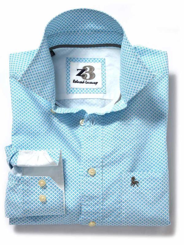 Bahamas Turquoise Printed Cotton Shirt