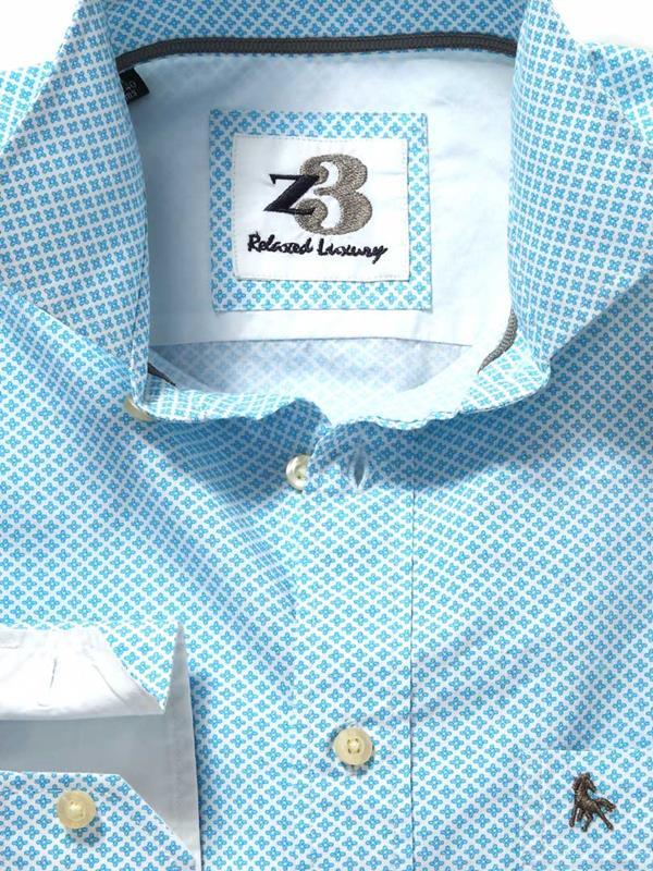 Bahamas Turquoise Printed Cotton Shirt