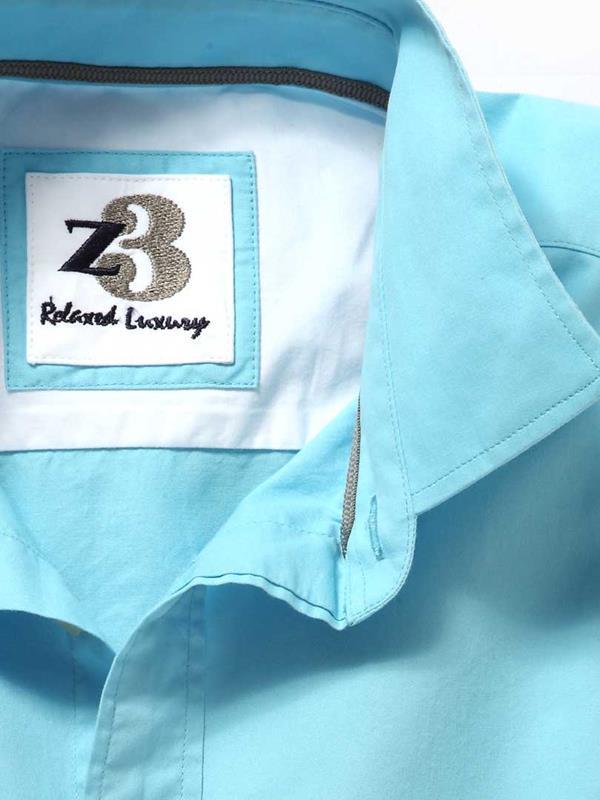 Bloom Turquoise Solid Cotton Shirt