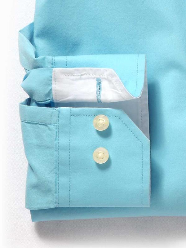 Bloom Turquoise Solid Cotton Shirt
