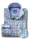 Wayne Turquoise Check Full sleeve single cuff   Blended Shirt