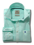 Marbella Oxford Garment Dyed Turquoise Full Sleeve Tailored Fit Casual Cotton Shirt