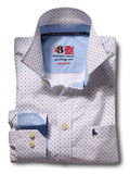 Yachts White Printed Full sleeve single cuff   Cotton Shirt