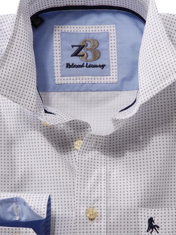 Ale White Printed    Cotton Shirt