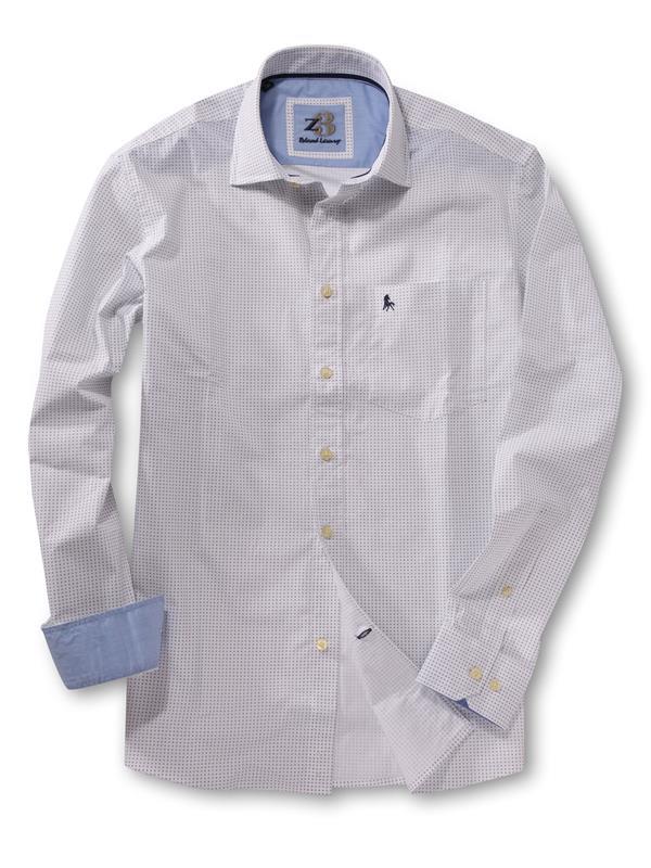 Ale White Printed    Cotton Shirt