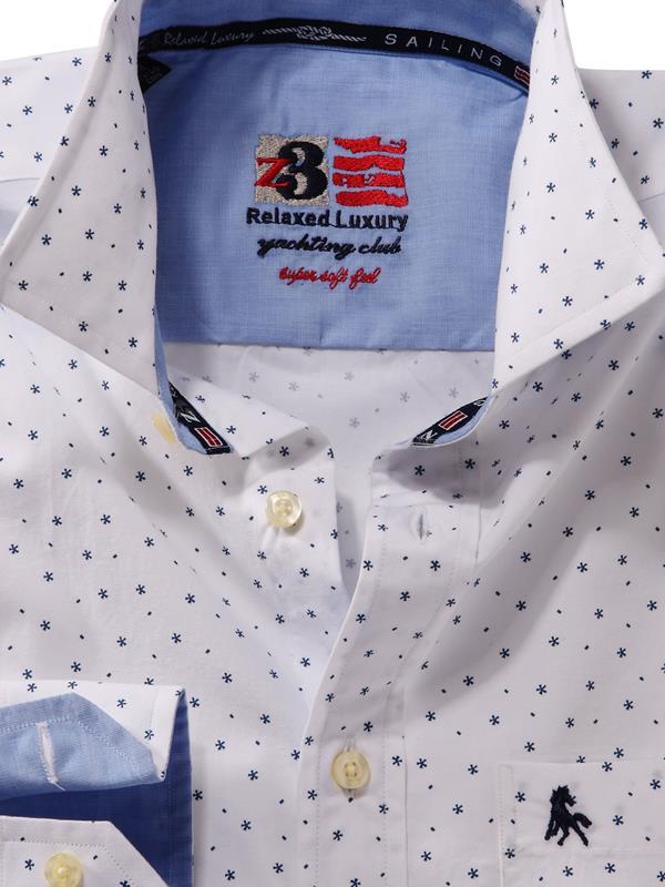 Purl White Printed    Cotton Shirt