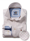 Snail White Printed Full sleeve single cuff   Cotton Shirt