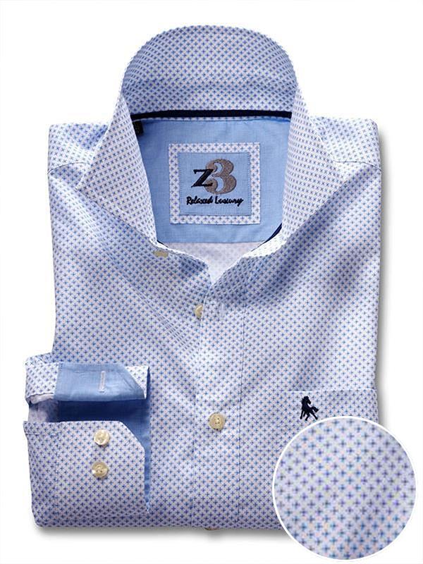 Murray White Printed Full sleeve single cuff   Cotton Shirt