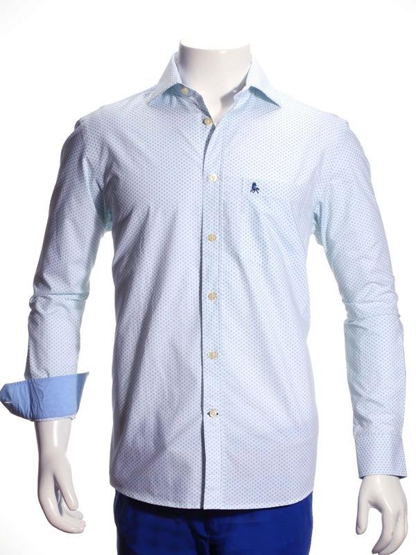Murray White Printed Full sleeve single cuff   Cotton Shirt