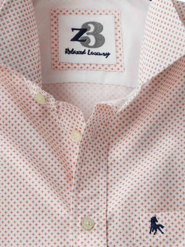 Murray White Printed Full sleeve single cuff   Cotton Shirt