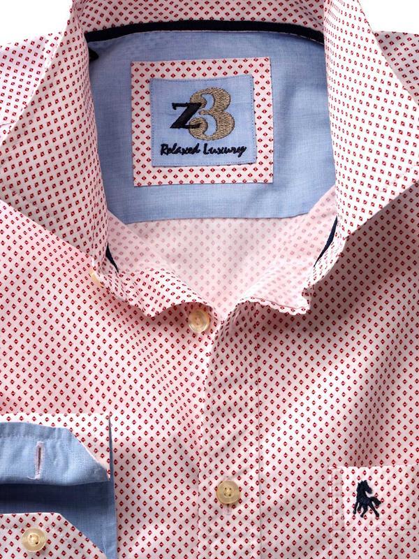 Antoine White Printed Full sleeve single cuff   Cotton Shirt