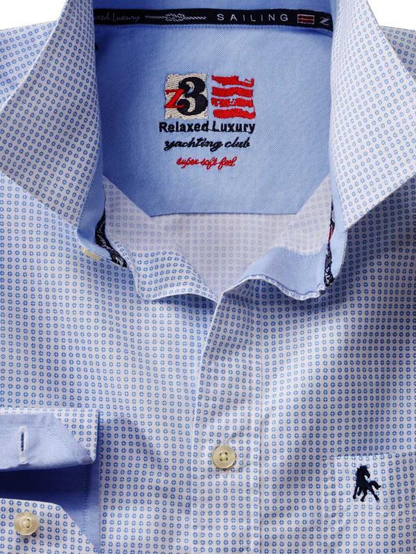 Arturo White Printed Full sleeve single cuff   Cotton Shirt