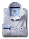 Sanchez White Printed Full sleeve single cuff   Cotton Shirt