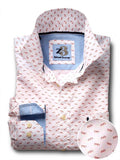 Shades White Printed Full sleeve single cuff   Cotton Shirt