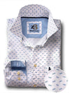 Shades White Printed Full sleeve single cuff   Cotton Shirt