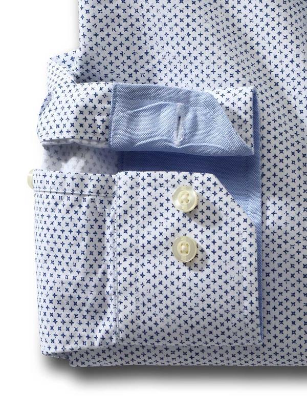 Aroa White Printed Full sleeve cut away collar single cuff Cotton Shirt