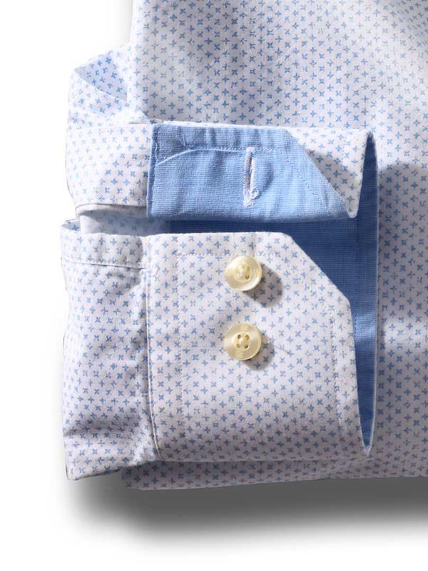 Aroa White Printed Full sleeve single cuff Cotton Shirt