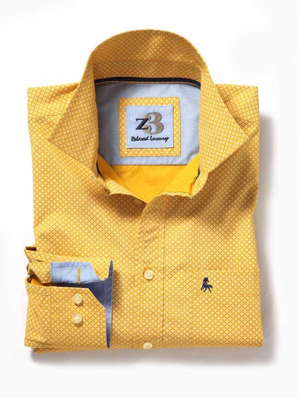 Bahamas Yellow Printed Cotton Shirt
