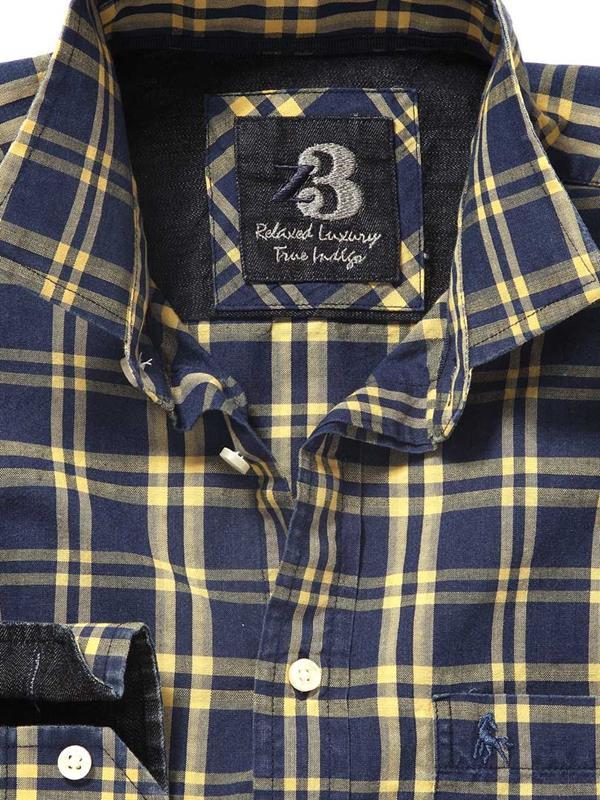 Willis Yellow Check Cotton Shirt