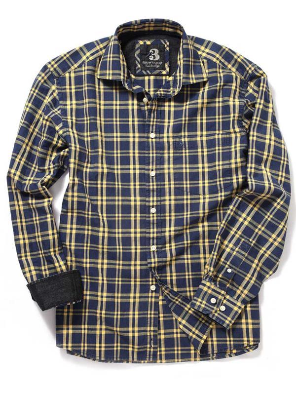Willis Yellow Check Cotton Shirt