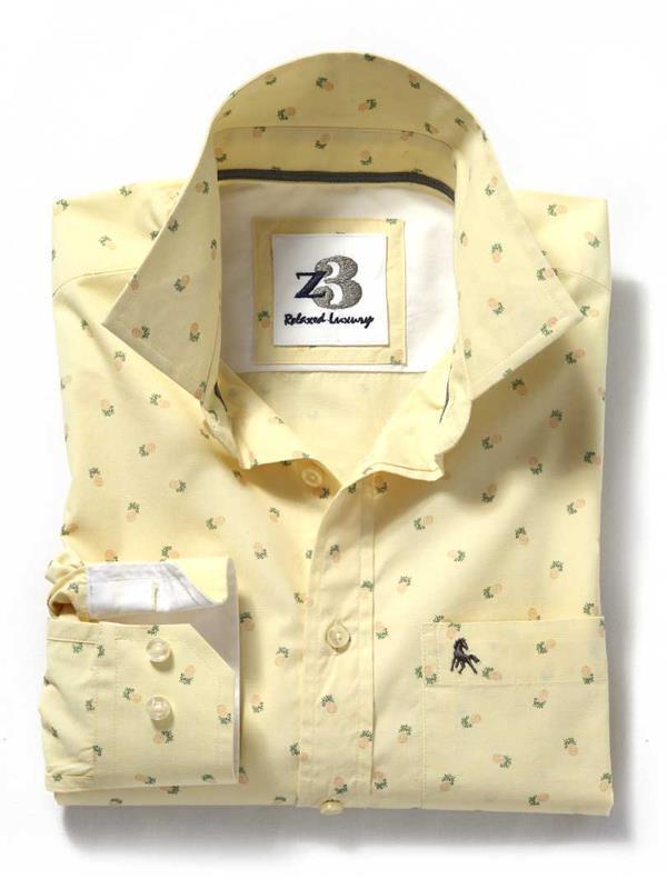 Pine Yellow Printed Cotton Shirt