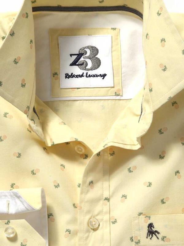 Pine Yellow Printed Cotton Shirt