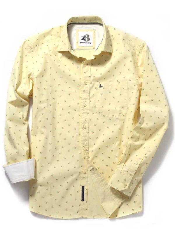 Pine Yellow Printed Cotton Shirt