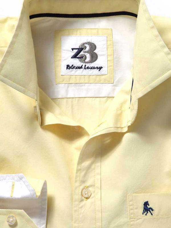 Bloom Yellow Solid Cotton Shirt
