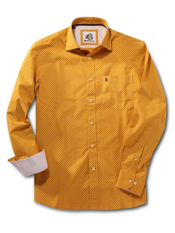 Lager Yellow Printed    Cotton Shirt