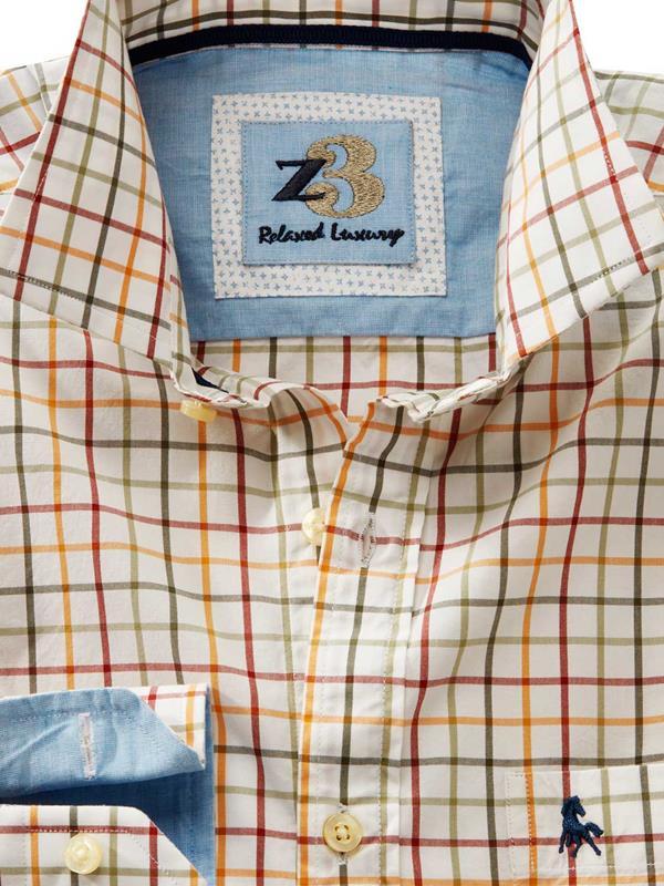 Bavaro Yellow Check Full sleeve single cuff   Cotton Shirt