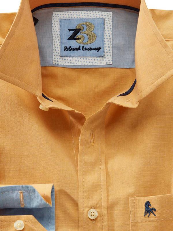 Sancho Yellow Solid Full sleeve single cuff   Cotton Shirt