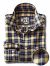 Jack Indigo Yellow Check Full sleeve single cuff   Cotton Shirt
