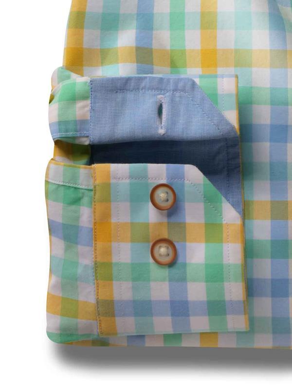 Arsenal Yellow Check Full Sleeve Tailored Fit Casual Cotton Shirt