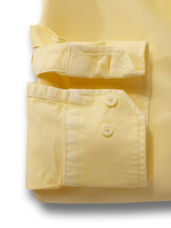 Marbella Yellow Solid Full sleeve single cuff   Cotton Shirt