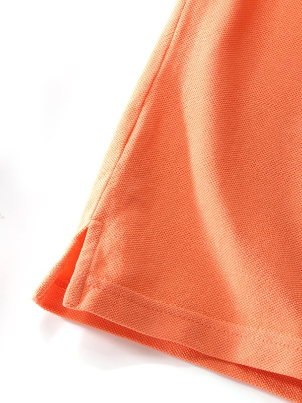z3 Polo Garment Dyed Orange Solid Tailored Fit Casual Cotton T-Shirt