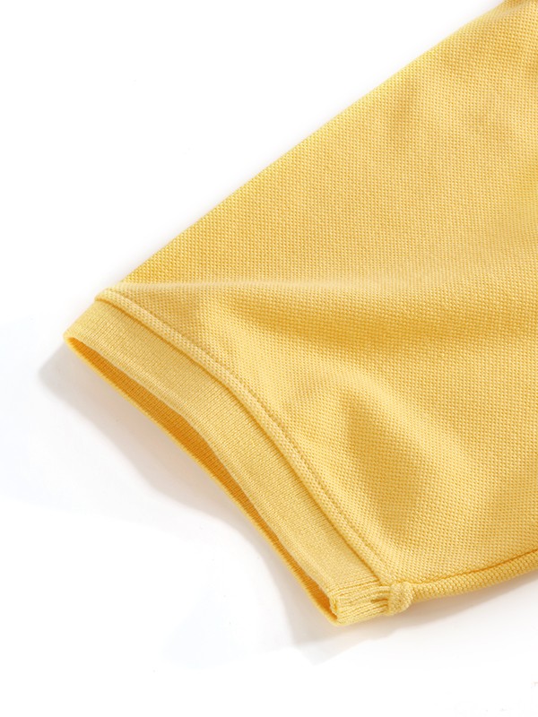 z3 Polo Garment Dyed Yellow Solid Tailored Fit Casual Cotton T-Shirt