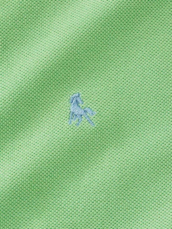 z3 Polo Garment Dyed Green Solid Tailored Fit Casual Cotton T-Shirt