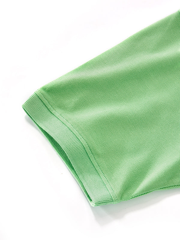 z3 Polo Garment Dyed Green Solid Tailored Fit Casual Cotton T-Shirt