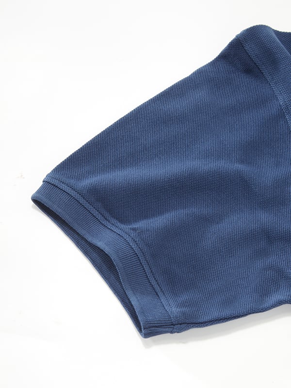 z3 Polo Garment Dyed Navy Solid Tailored Fit Casual Cotton T-Shirt