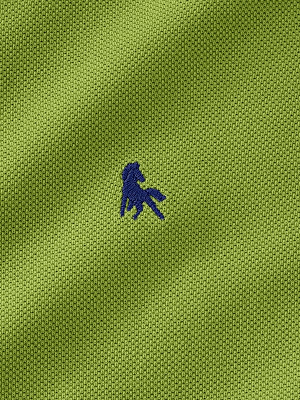 z3 Polo Garment Dyed Lime Solid Tailored Fit Casual Cotton T-Shirt